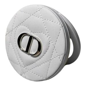 NIB Dior White Quilted Compact Mirror with Silver Logo
